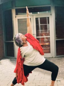 woman demonstrating yoga pose